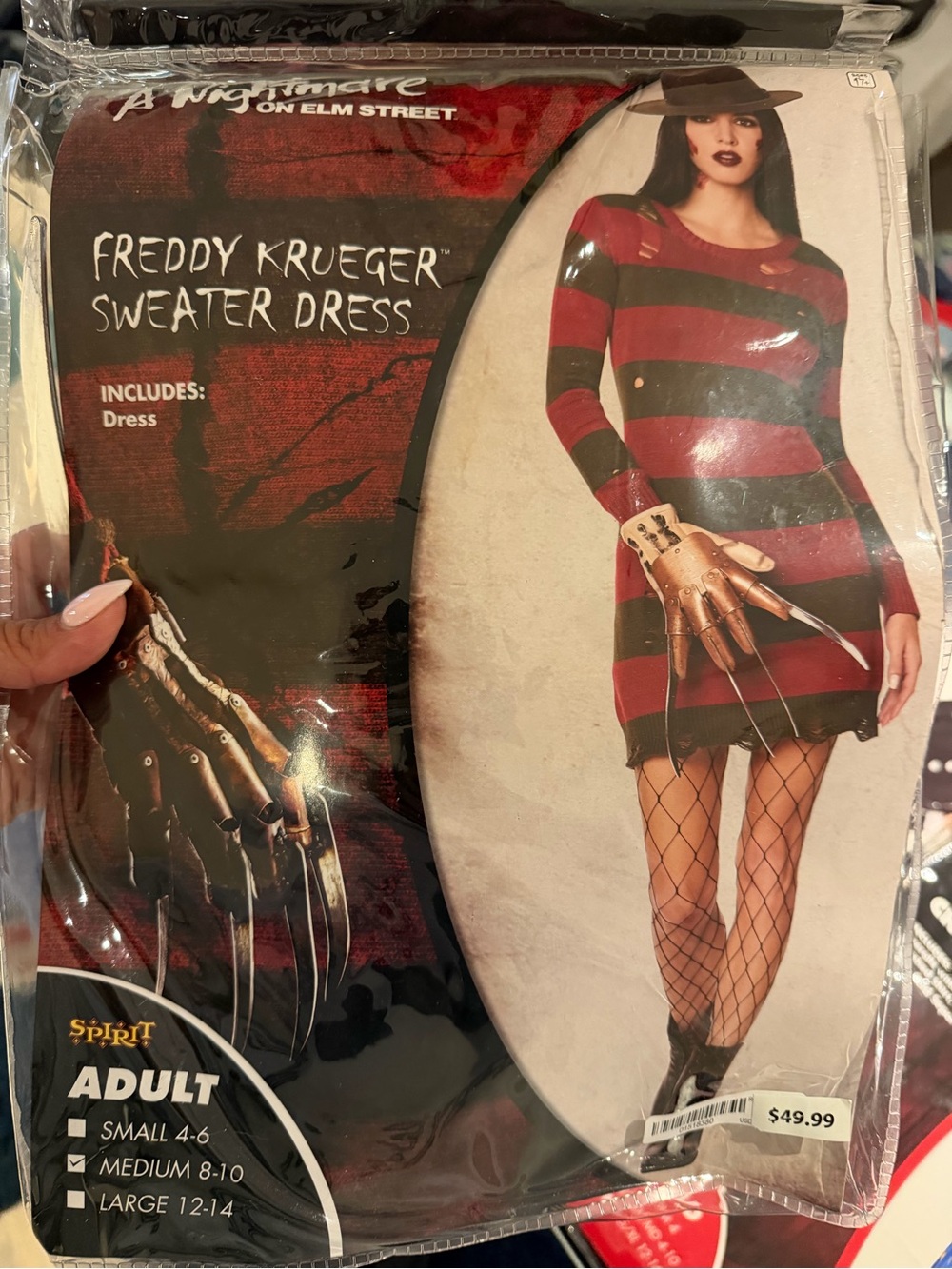 Spirit Freddy Krueger Stripe Mini Dress - Red & Black